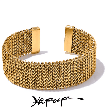 New Waterproof Stainless Steel Metal Wide Open Bracelet Bangle for Women High Quality Statement Daily Jewellery - The Jewellery Supermarket